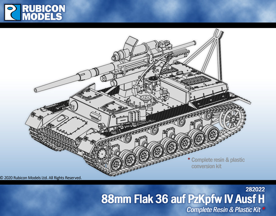 282022 88mm Flak 36 auf PzKpfw IV Ausf H Kit- Resin – Rubicon