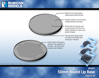 ~801007	50mm Round Lip Base- 1 package of 10 bases